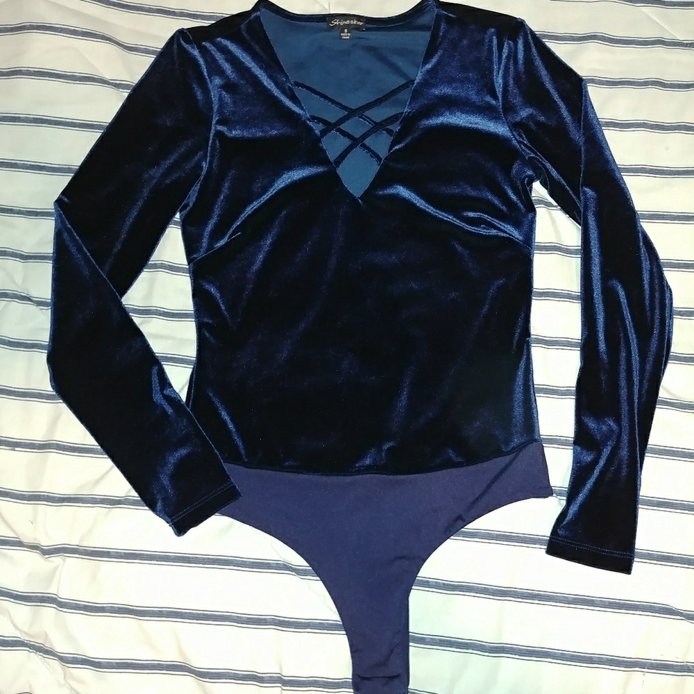 Midnight Blue Velvet Onesie